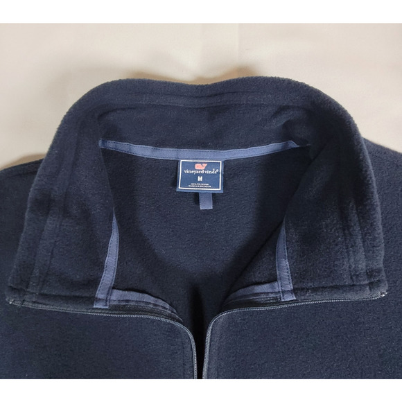Vineyard Vines Chicago L/S Zip Pullover Fleece Sweater Top Blue Men's Medium D4 - Picture 3 of 10
